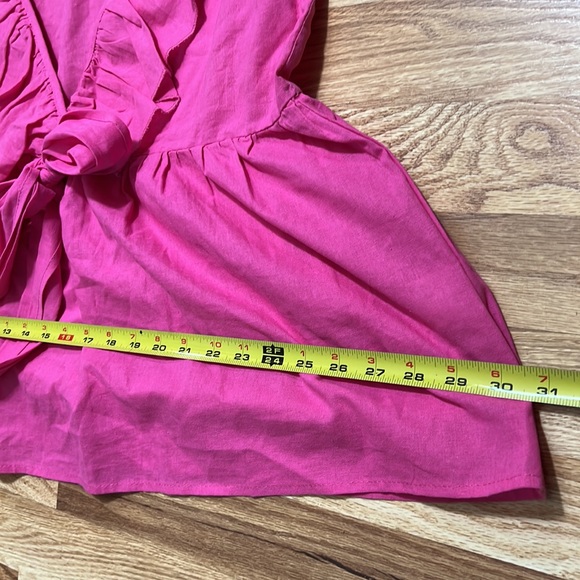 SHEIN Plunging Neck Ruffle Trim Bow Tie Front Top size L - Picture 11 of 14